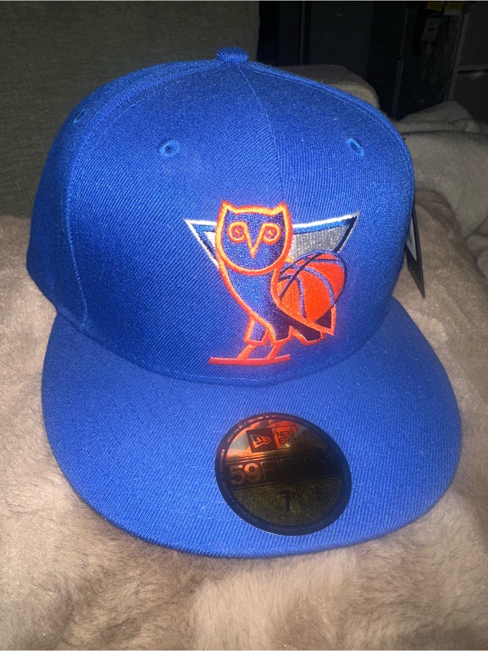 New Era Royal Blue Orange OVO Owl Knicks Snapback Hat